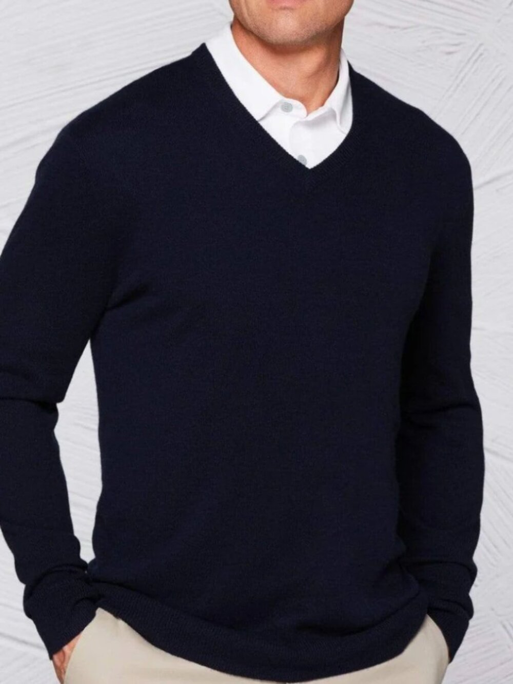 Callaway Tour Authentic 100% Cashmere V-Neck Sweater Navy Men's Large